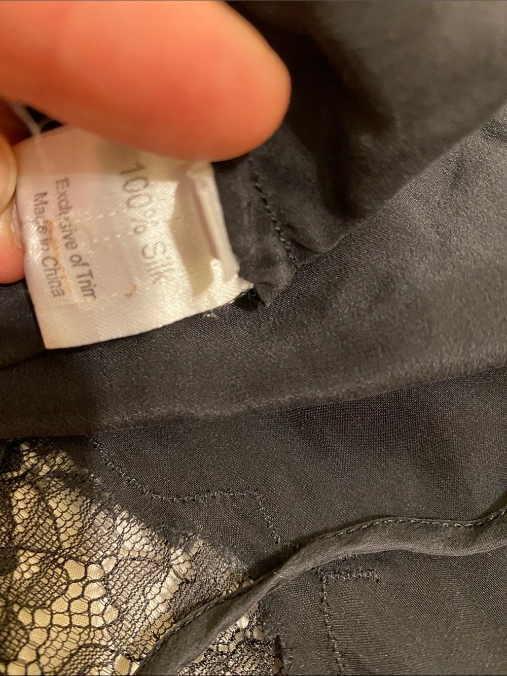 JOURNELLE SILK Black Lace-Trim Slip Dress - Women Intimates & Sleepwear. Size M